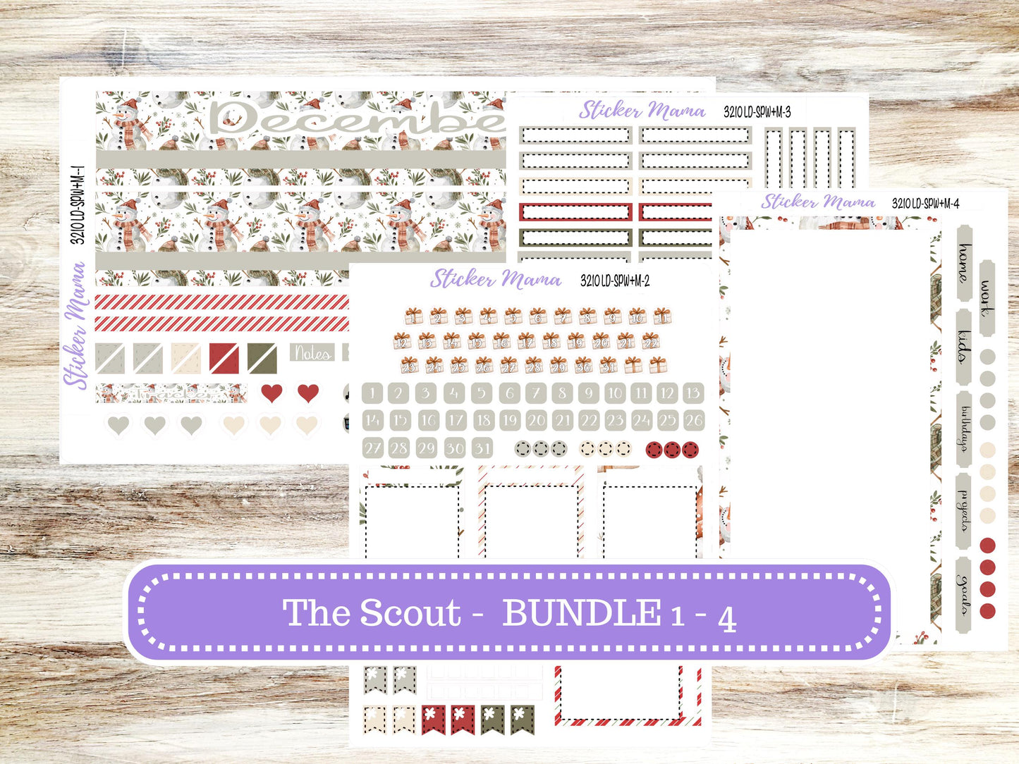 LD Small "The Scout" || PORTRAIT Weekly + Monthly Planner Kit #3210 || Frosty Friends || Laurel Denise Kit Portrait || 10-25