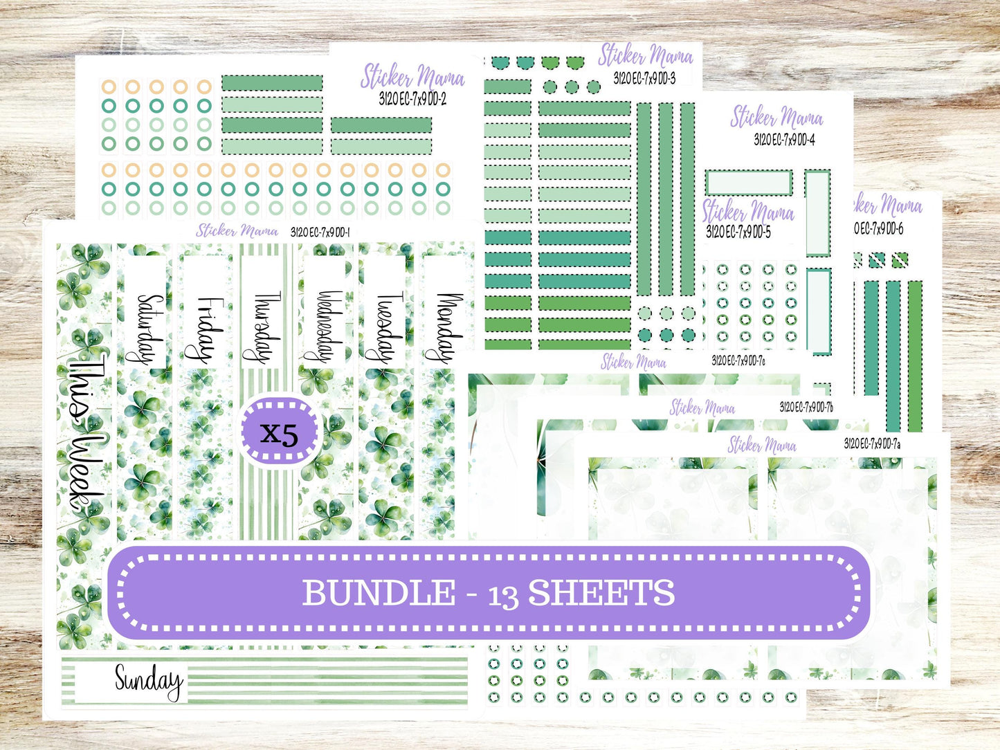 ERIN CONDREN Daily Duo Planner Kit DD-3120 || March - Shamrock Magic || Daily Duo Planner Sticker Kit || Erin Condren ||