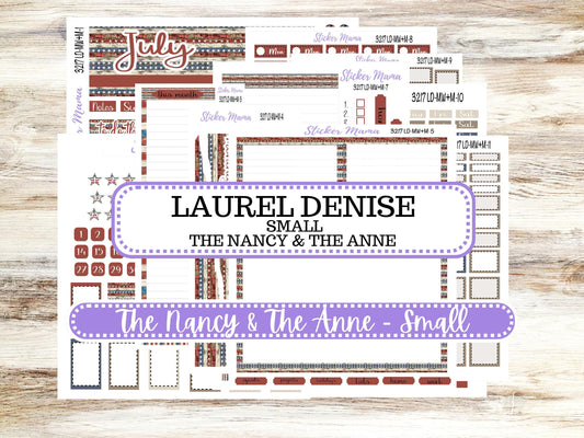 Laurel Denise Small Anne and Nancy Planner Sticker Kit | July Old Glory 3217 | 4-26