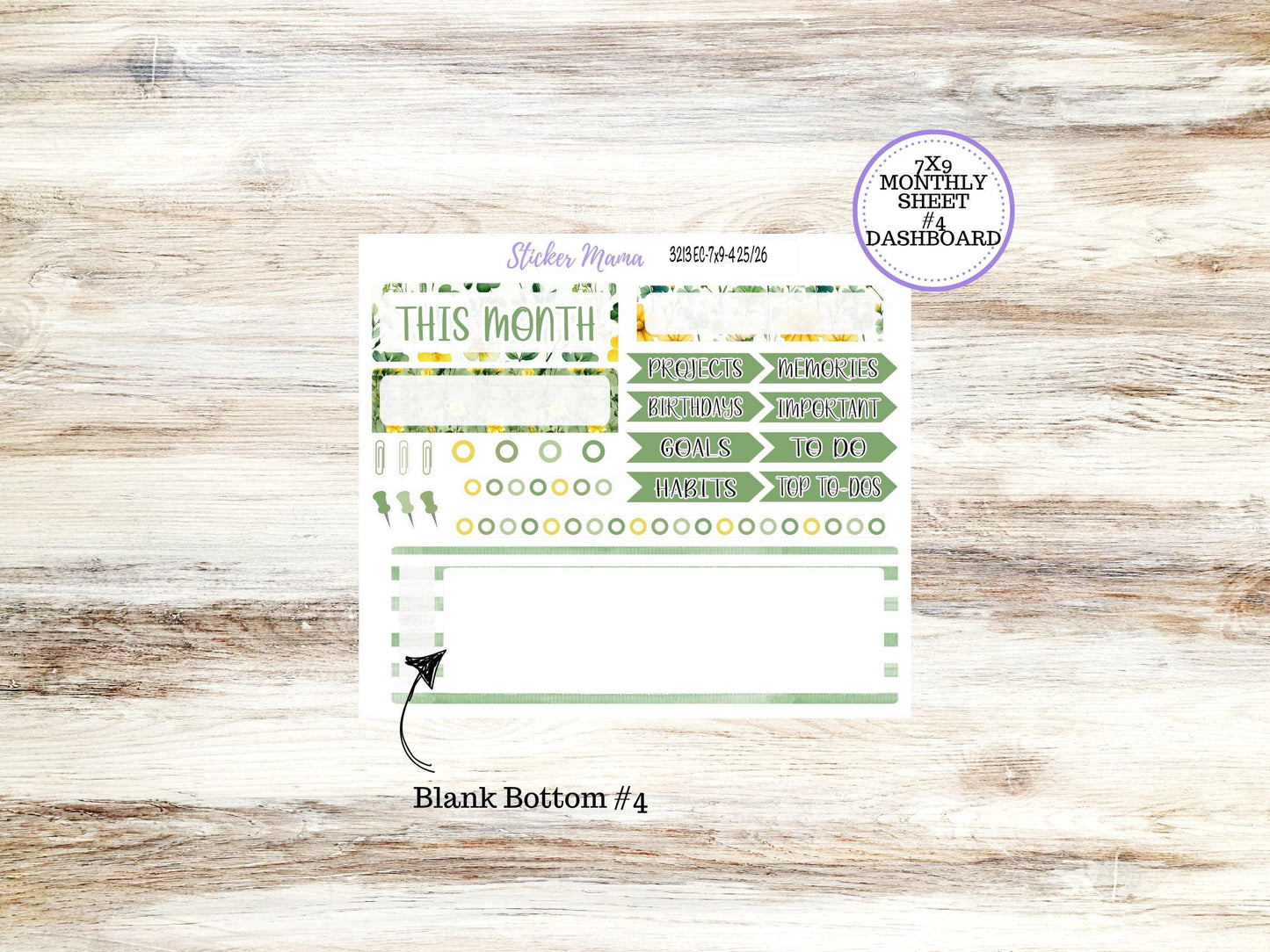 ERIN CONDREN Monthly Kit-3213 || 7X9 || Lucky Blossom - 7x9 ec March Monthly Kit - February Monthly Planner Kits -  Monthly Pages || 11-25