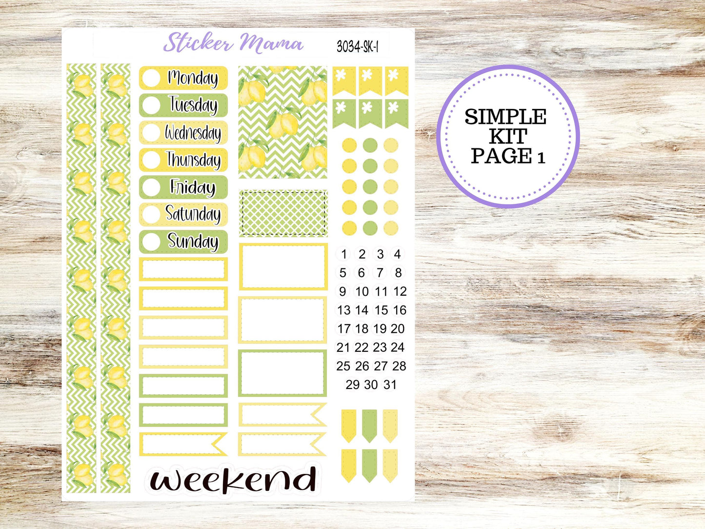 SIMPLE KIT  || #3034 || Fresh Squeeze || Any Kind Planner || Planner Stickers || Planner Stickers