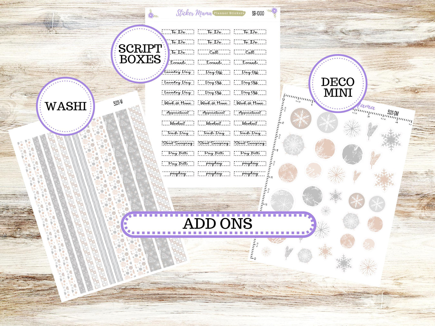 LD "Th Rose" Small || 4 COLUMN Mini (formerly the project mini) Size Planner Kit #3211 || February || Project Stickers || 10-25