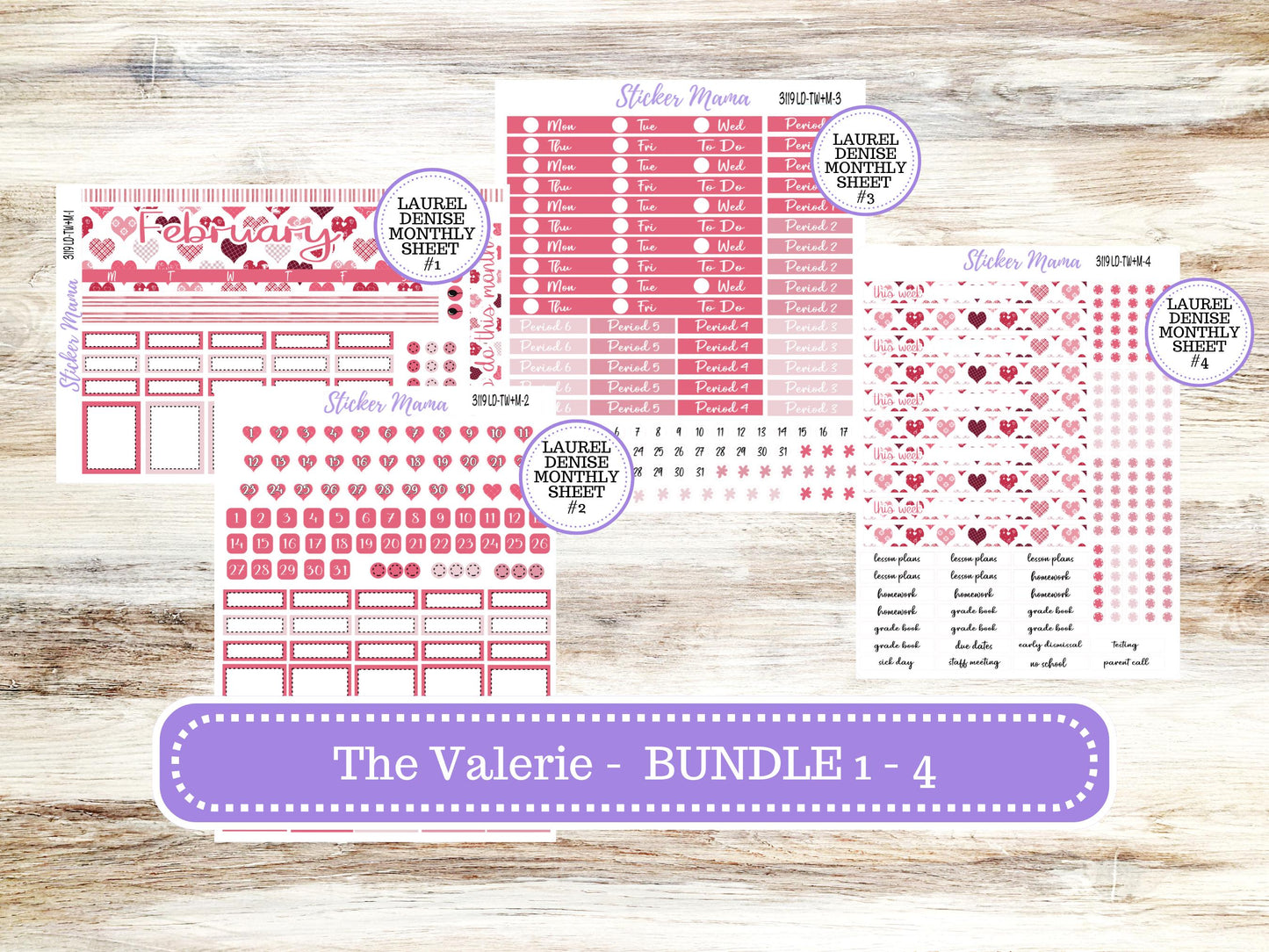 LD "The Valerie" || TEACHER Week + Month Planner Kit #3119 || February ||Laurel Denise Kit || Laurel Denise Teacher Planner | 10-25