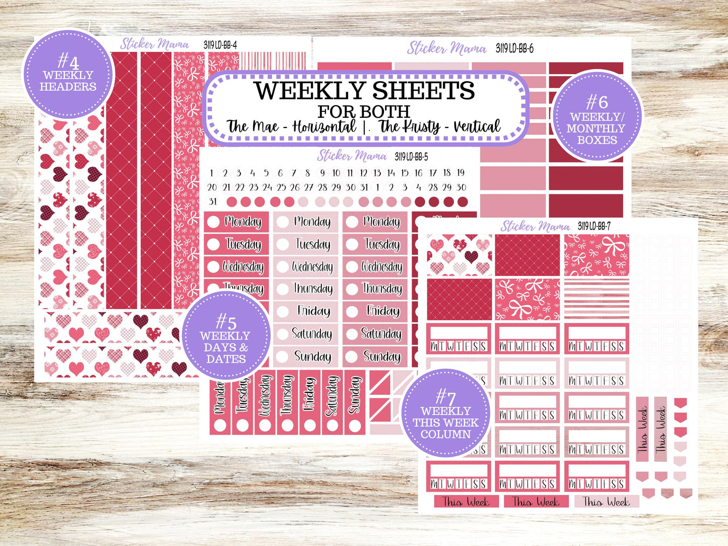 LD BOOK-BOUND Planner Kit #3119 || The Mae || The Kristy || Bookbound || February Laurel Denise Sticker Kit ||  10-25