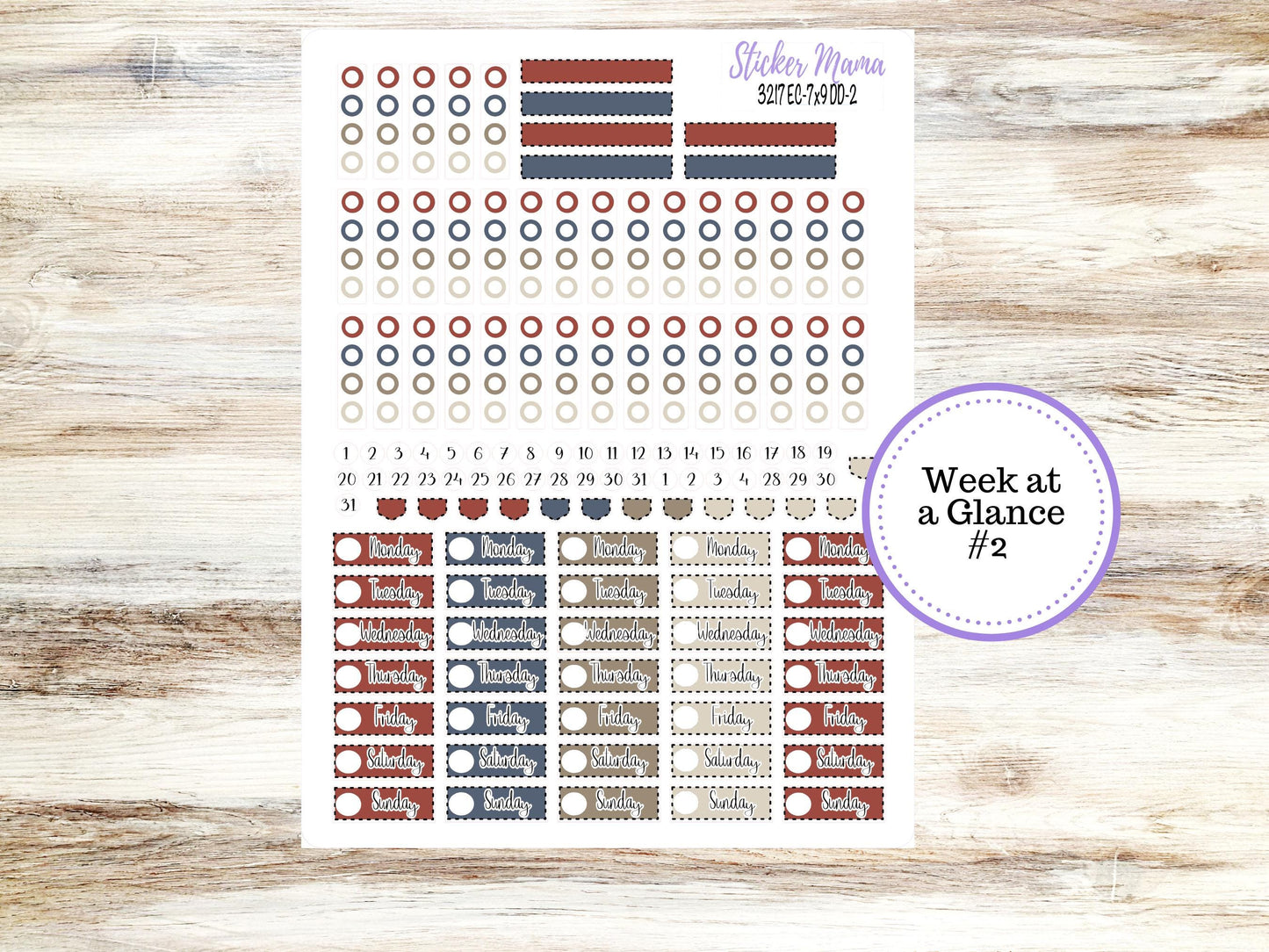 Erin Condren Daily Duo Planner Sticker Kit | 3217 Old Glory