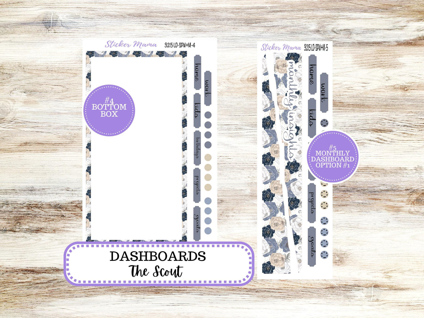 Laurel Denise Small Scout Planner Sticker Kit | Portrait Weekly + Monthly | Choose Your Month Charming Roses #3215 | 1-26
