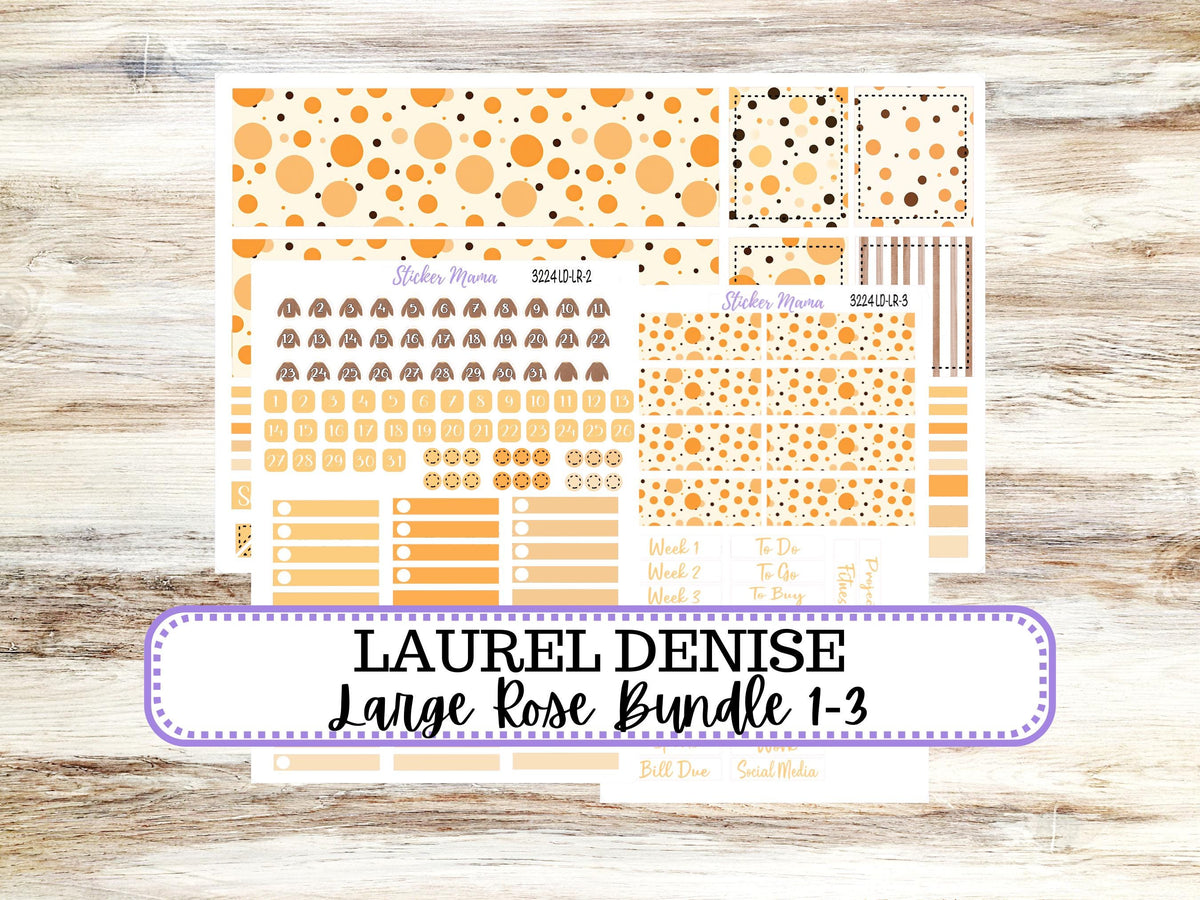 Laurel Denise Large Rose Planner Sticker Kit | #3224 Fall Polka Dots | 8-26 | Choose your own month
