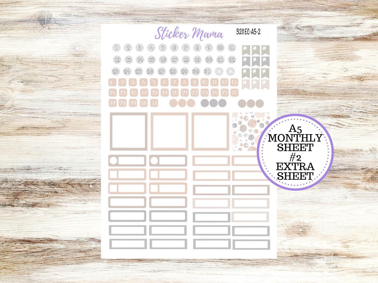 ERIN CONDRE Monthly Kit-3211 || A5 || Patel Wonderland Stickers  || - ec January Monthly Kit - Monthly Planner Kits - Monthly Budget