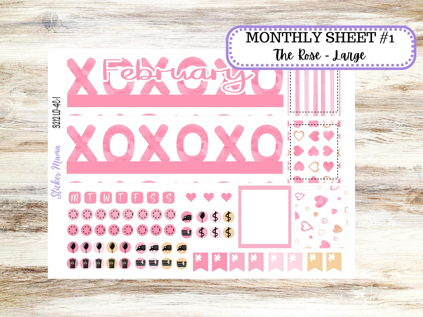 LD "The Rose" Large || 4-COLUMN (formerly project)  Planner Kit #3212 || Love Notes || Laurel Denise Stickers || 10-25