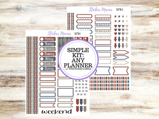 Simple Planner Sticker Kit | 3217 Old Glory | 1.5 inch wide