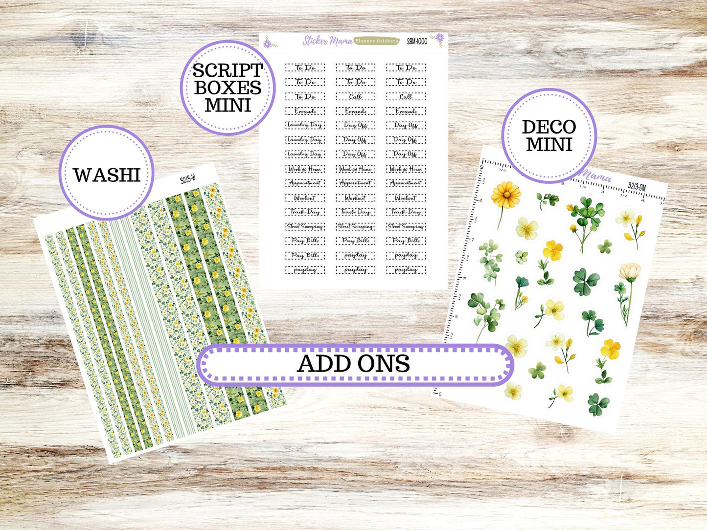LD SMALL "The Anne" & "The Nancy" || MINI Week + Month Planner Kit #3213 || Horizontal Vertical || March Lucky Blossom || 11-25