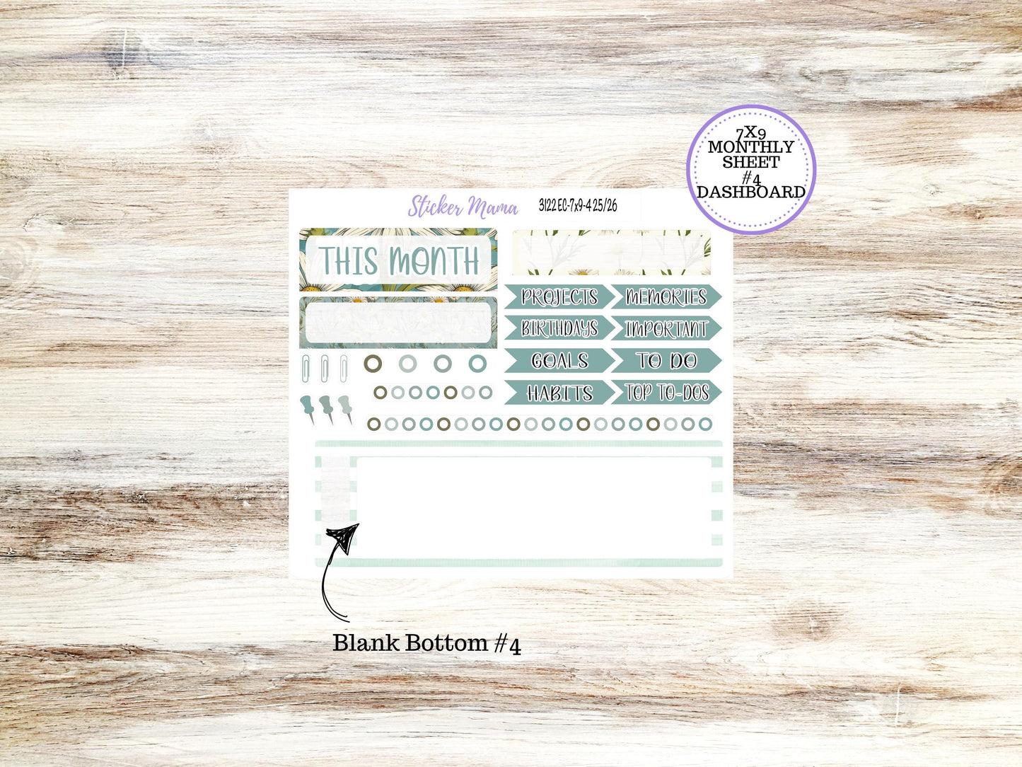 ERIN CONDREN Monthly Kit-3122 || 7X9 || Vintage Bloom - 7x9 ec March Monthly Kit - Month of your Choice Monthly Planner Kits || 11-25