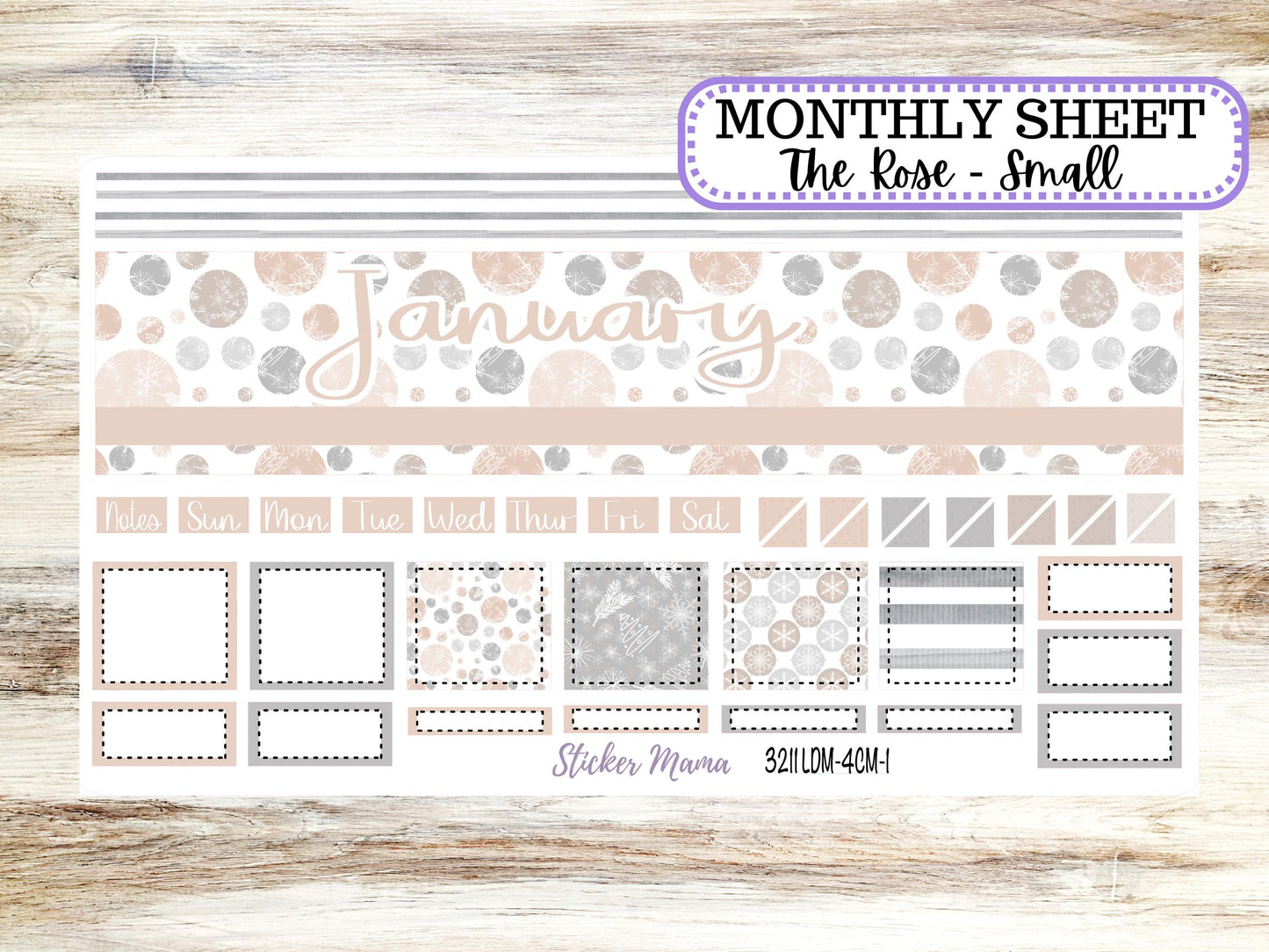 LD "Th Rose" Small || 4 COLUMN Mini (formerly the project mini) Size Planner Kit #3211 || February || Project Stickers || 10-25