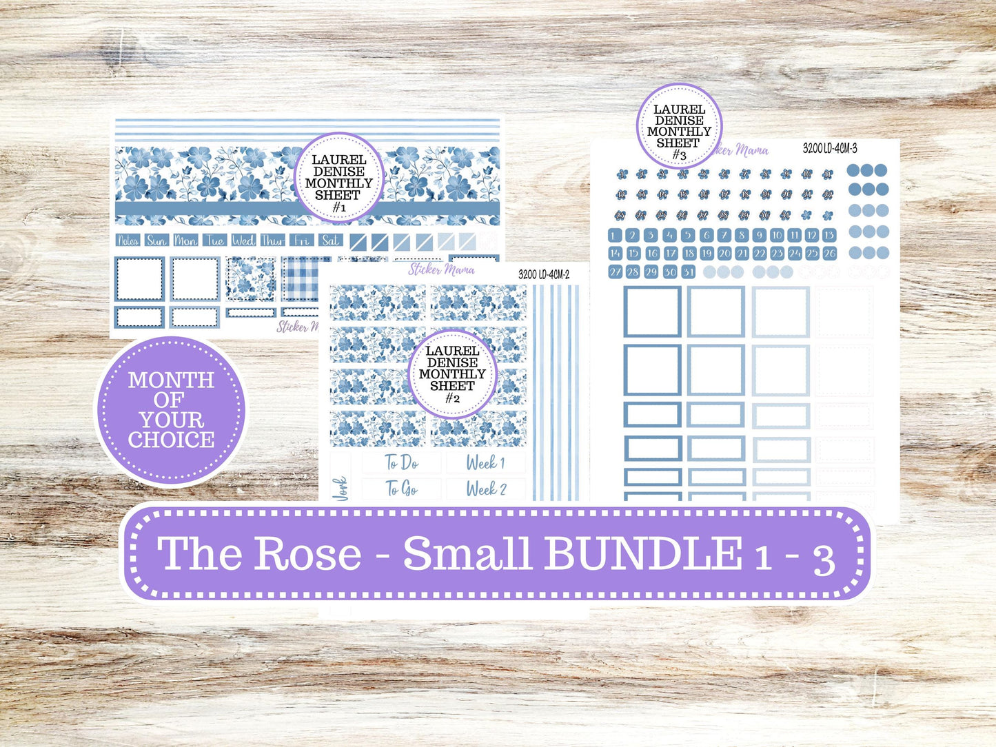 LD "Th Rose" Small || 4 COLUMN Mini (formerly the project mini)  Kit #3200 Chose Your Month || Fresh Squeeze || Project Stickers || 12-25