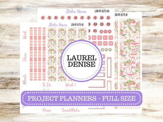 LAUREL DENISE PROJECT Full Size Planner Kit #3075 || Shabby Chic Roses || Laurel Denise Kit || Laurel Denise Stickers
