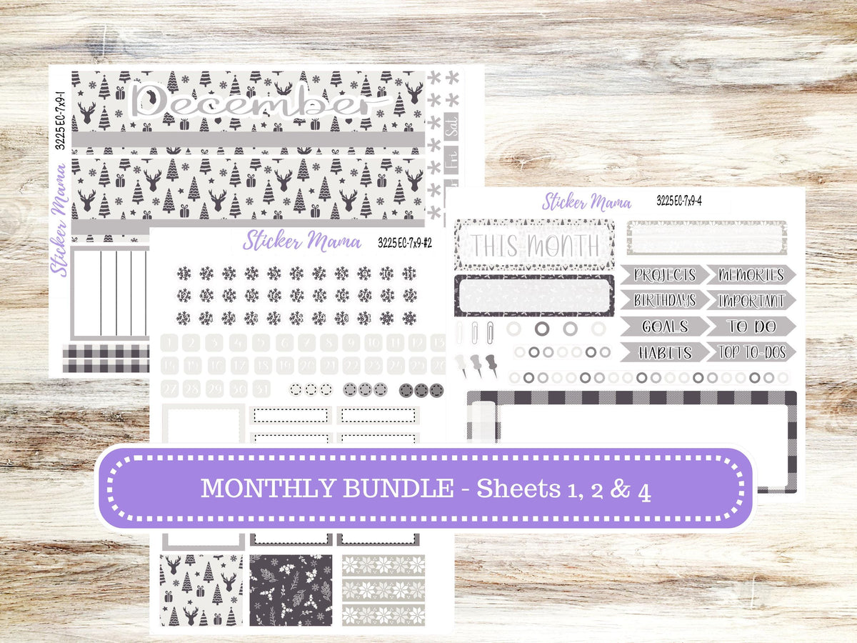 Erin Condren Monthly Planner Sticker Kit 3225 | 7X9 | Sleek Season | Month of Choice | 9-26