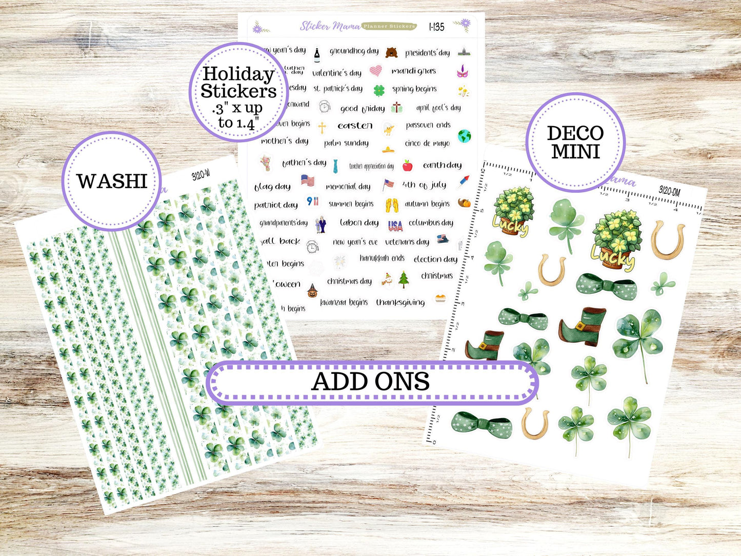 LD Large "The Scout" || PORTRAIT Weekly + Monthly Planner Kit #3120 || March Shamrock Magic || Laurel Denise Kit Portrait  || 11-25