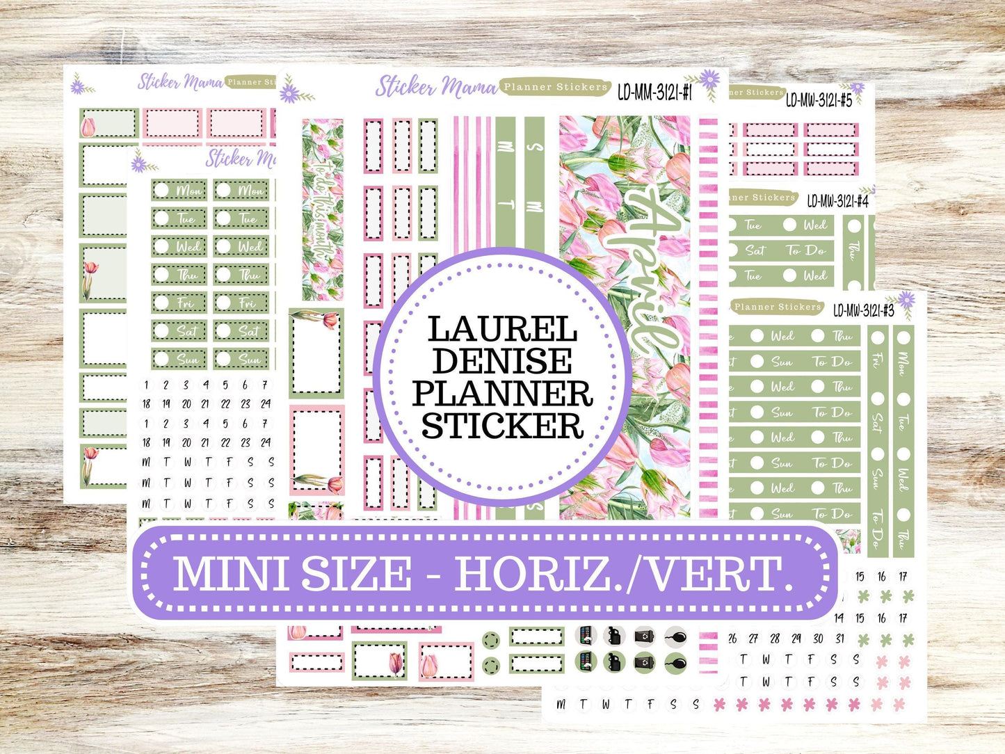 LAUREL DENISE MINI Planner Kit #3121 || Laurel Denise Kit || Laurel Denise Stickers || Laurel Denise Horizontal Vertical || Easter Petals