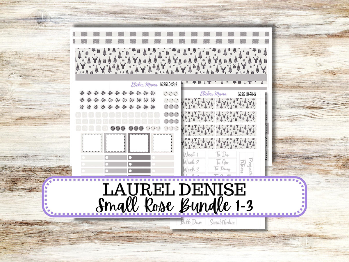 Laurel Denise Small Rose Planner Sticker Kit | 3225 Sleek Season | Choose your own Month | 9-26