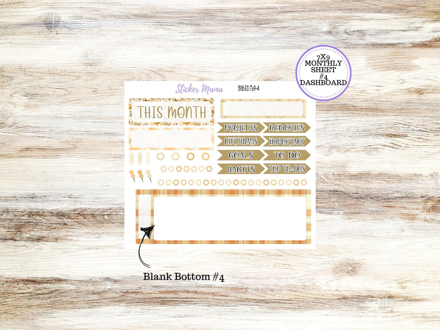 Erin Condren Monthly Kit 7X9 | 3116 Pumpkin Spice | Undated Choose Your Month | Fall