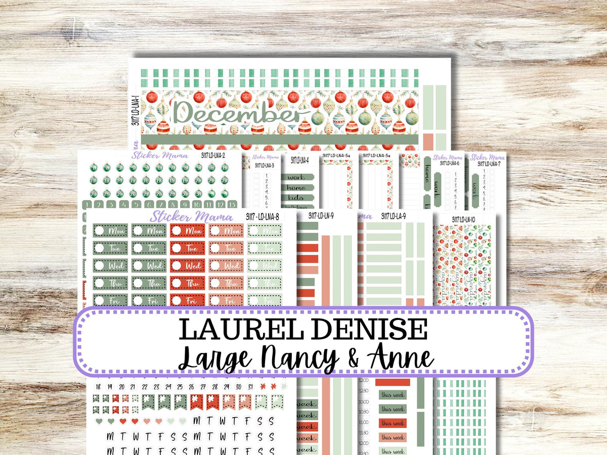 Laurel Denise Large Nancy & Anne Planner Sticker Kit 3117 | December Jolly Jewels | 9-26
