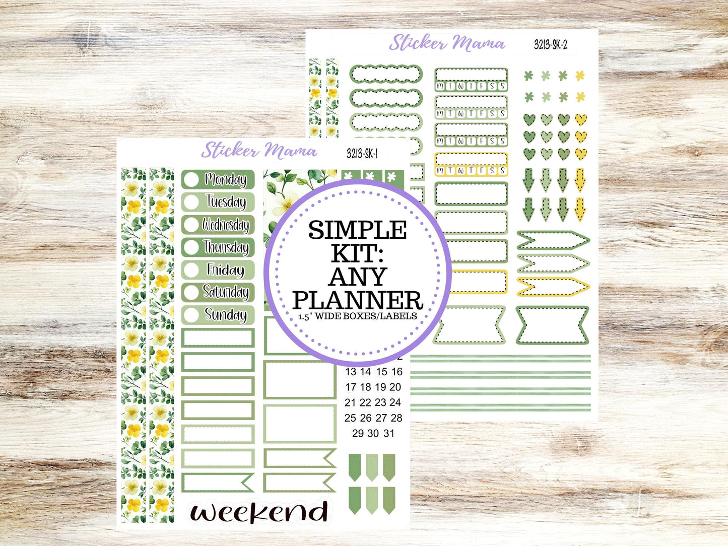 SIMPLE KIT  || #3213 || Lucky Blossom || Any Kind Planner || Planner Stickers || Planner Stickers