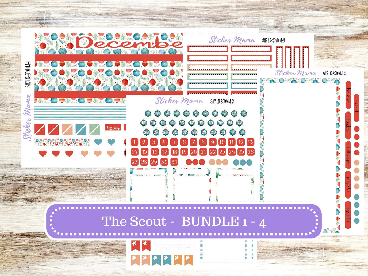 Laurel Denise Small Scout Planner Sticker Kit | Portrait Weekly + Monthly | December #3117 | 10-25