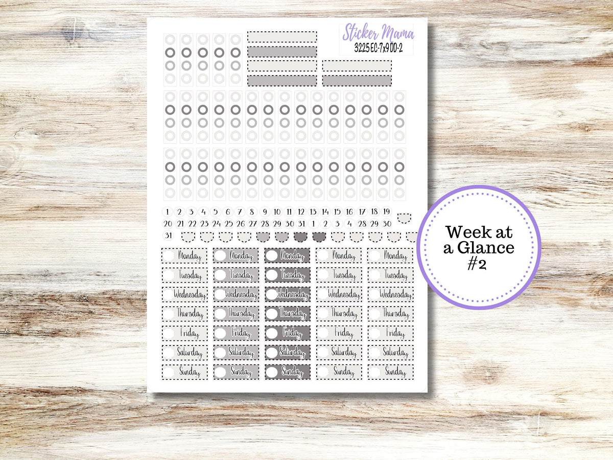 Erin Condren Daily Duo Planner Sticker Kit 3225 | December - Sleek Season | 9-26