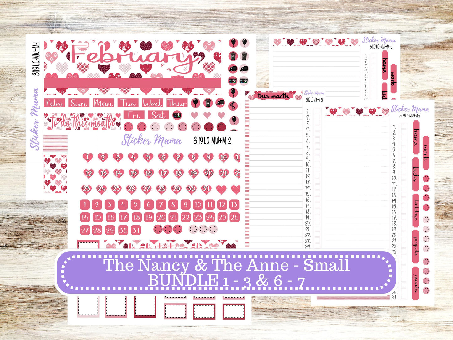 LD SMALL "The Anne" & "The Nancy" || MINI Week + Month Planner Kit #3119 || Laurel Denise Horizontal Vertical || February || 10-25