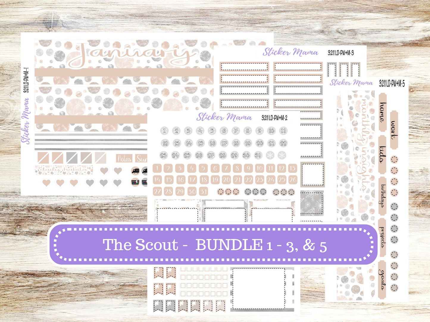LD Large "The Scout" || PORTRAIT Weekly + Monthly Planner Kit #3211 || January || Laurel Denise Kit Portrait || Pastel Wonderland || 10-25