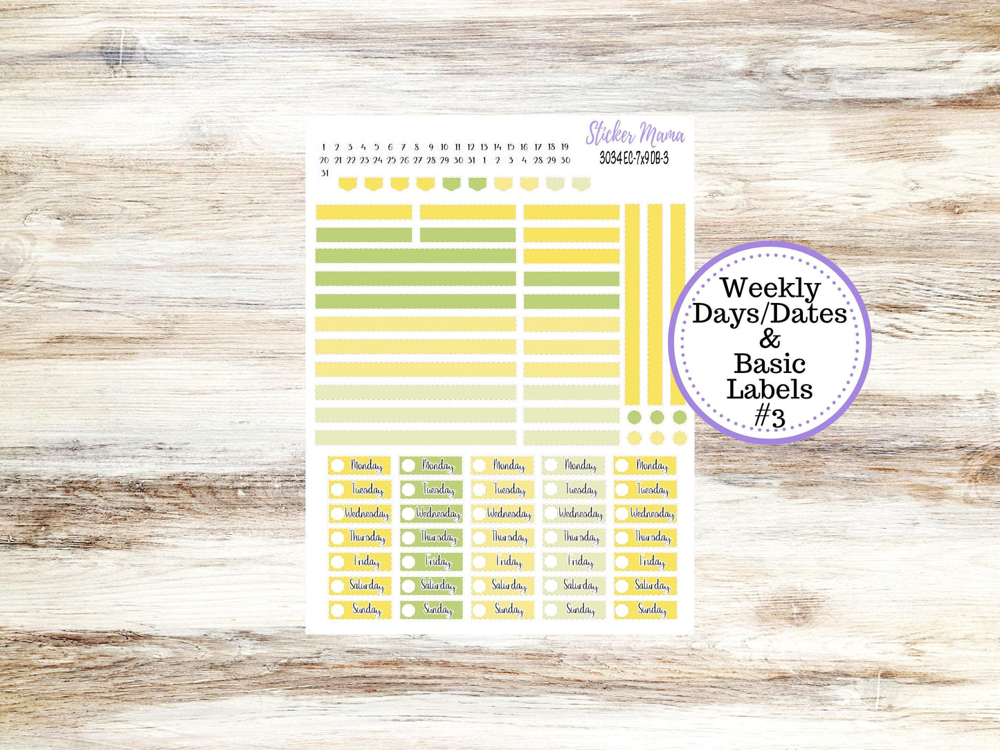 ERIN CONDREN Dashboard Planner Kit DB-3034 || Fresh Squeeze || Dashboard Planner Sticker Kit || Erin Condren ||