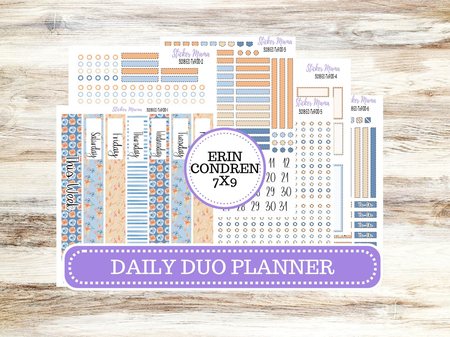 Erin Condren Daily Duo Planner Sticker Kit | 3218 Blossom Breeze