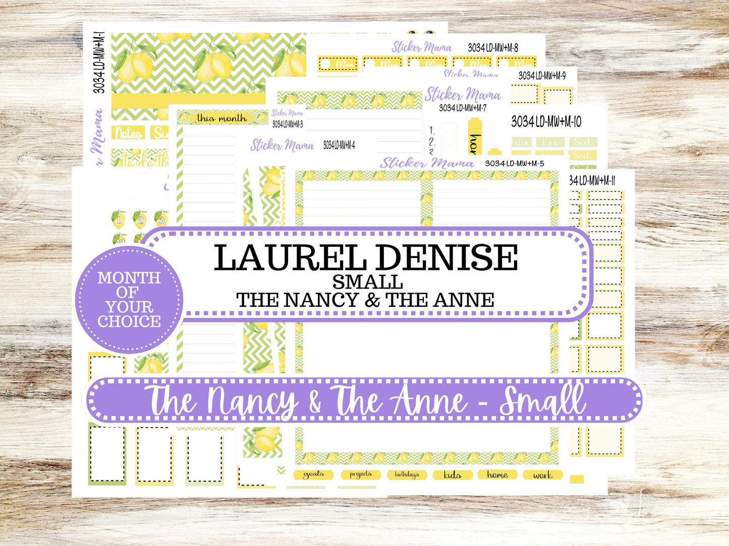 LD SMALL "The Anne" & "The Nancy" || MINI Week + Month Planner #3034 Fresh Squeeze || Laurel Denise Horizontal Vertical || 11-25