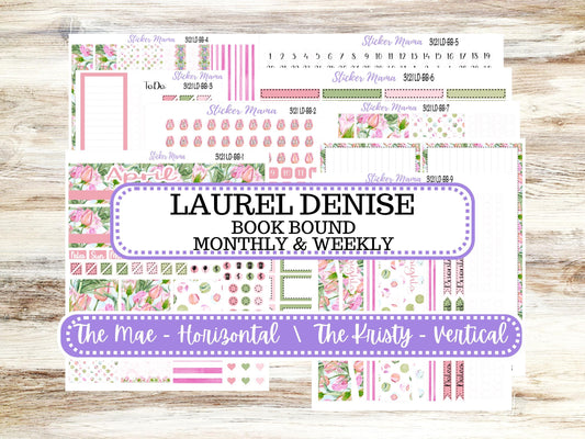 LD BOOK-BOUND Planner Kit #3121 || The Mae || The Kristy || Bookbound || April Easter Petals Laurel Denise Sticker Kit ||  12-25