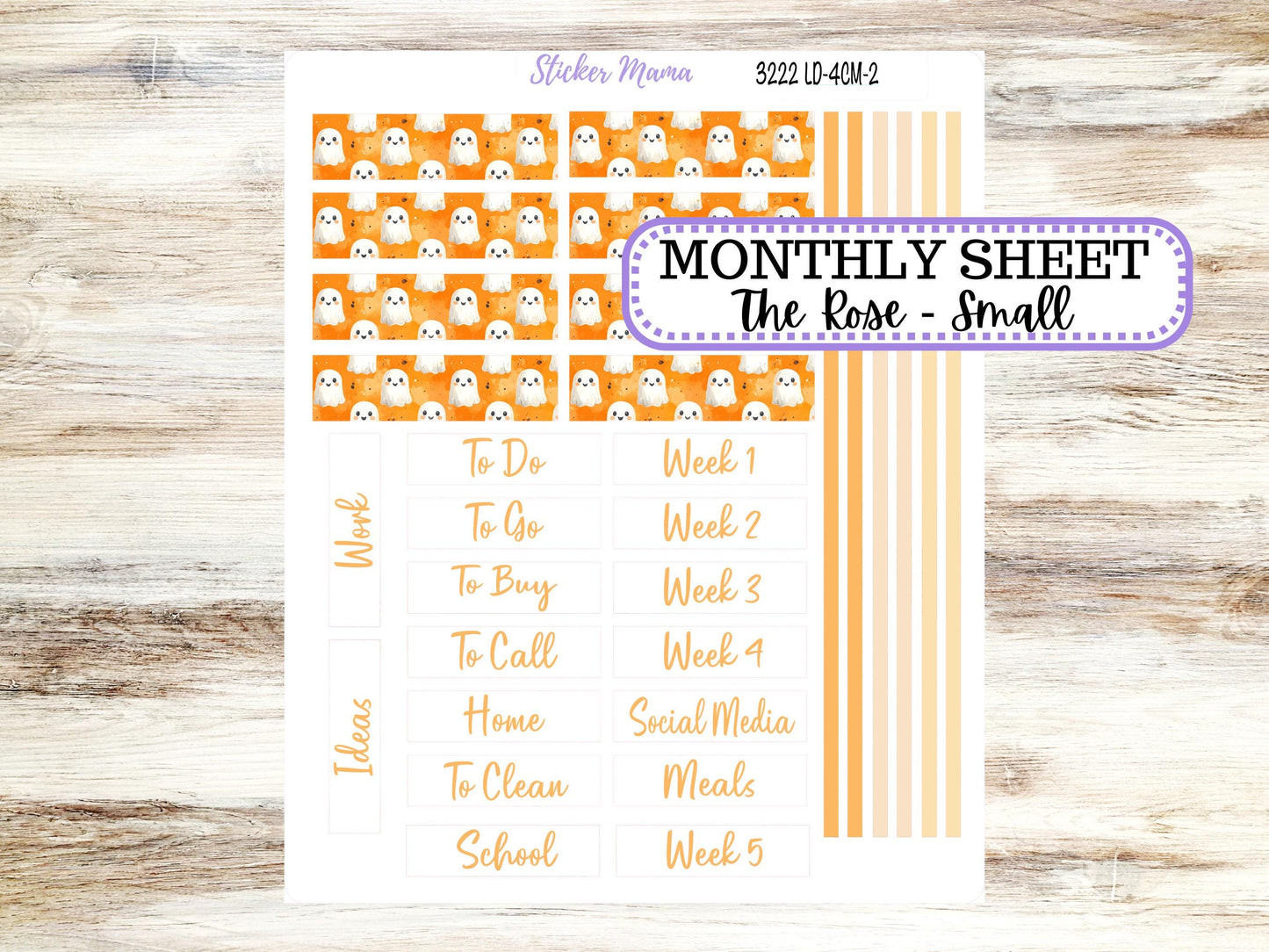 Laurel Denise Small Rose Planner Sticker Kit | 4 Column Mini | Project Mini  | October Cozy Ghost 3222 | 7-26