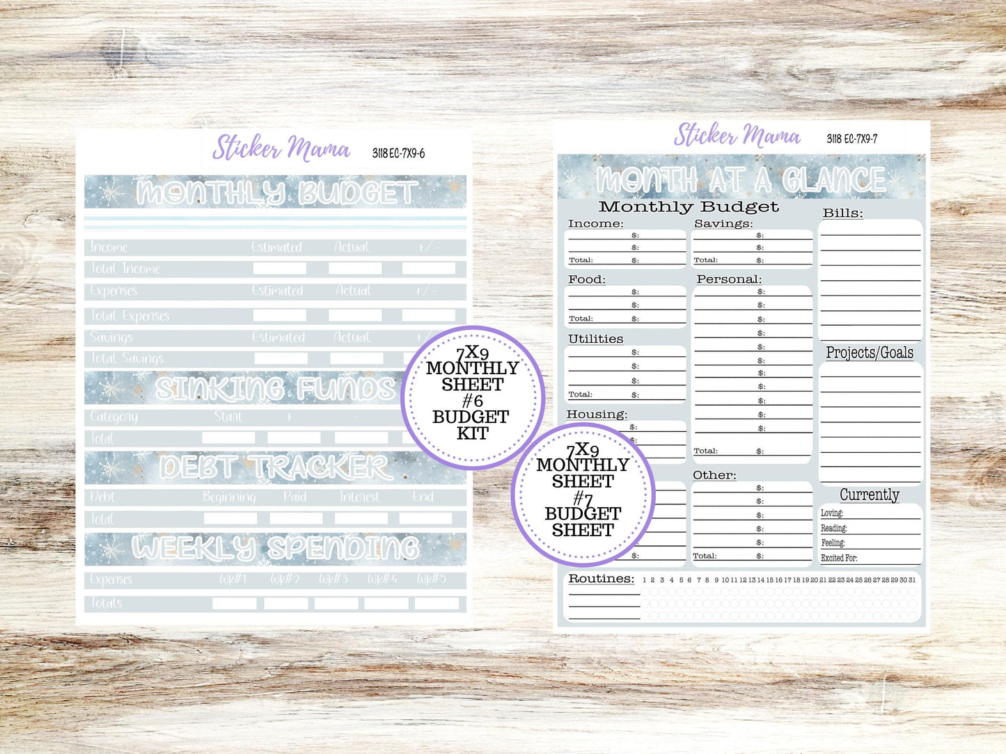 ERIN CONDREN Monthly Kit-3118 || 7X9 ||  - 7x9 ec January Monthly Kit - January Monthly Planner Kits -  Monthly Pages || 10-25