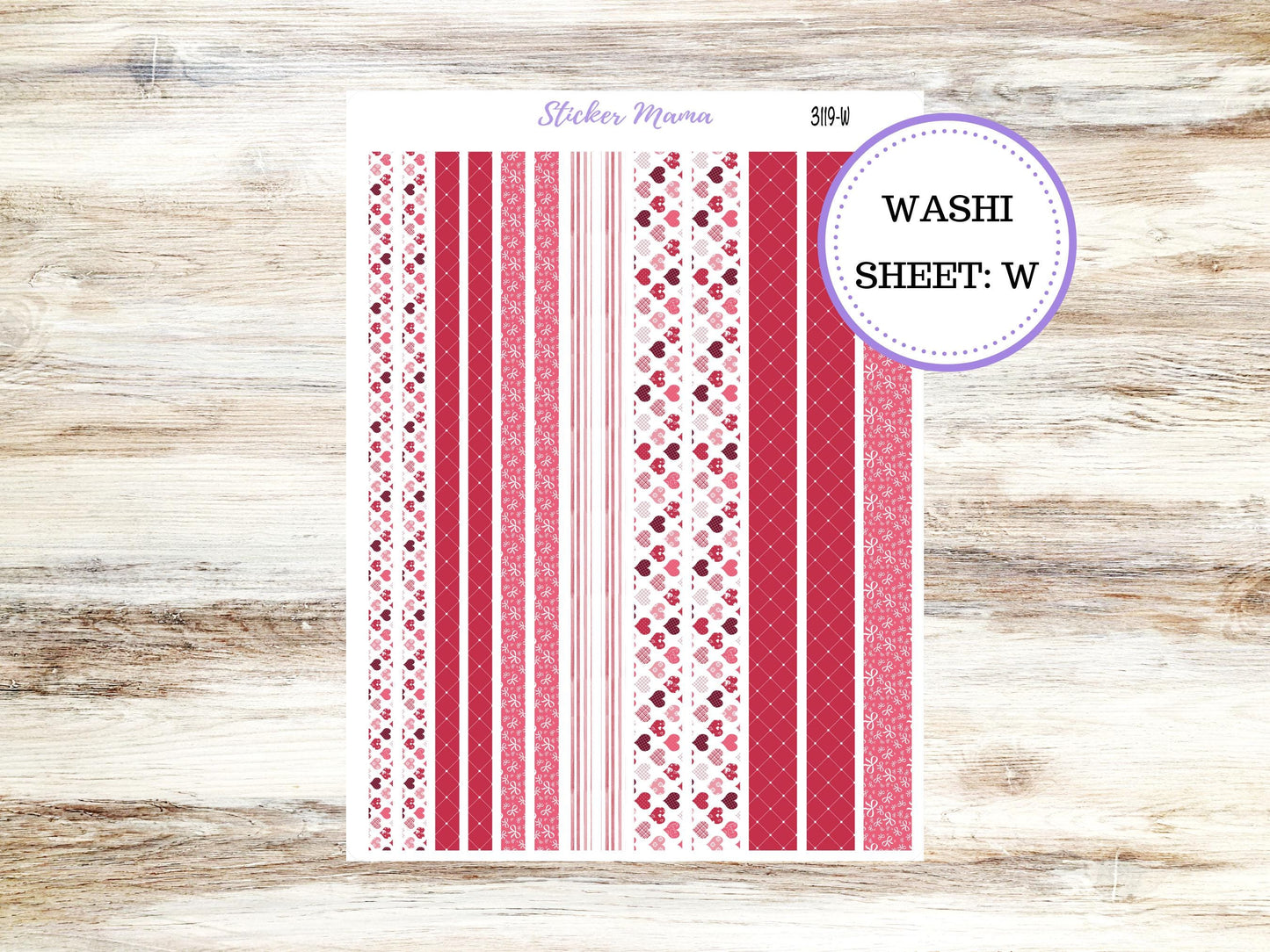 WASHI PLANNER STICKERS || 3119 || Heartfelt Joy || Washi Stickers || Valentines Planner Stickers || February Washi for Planners