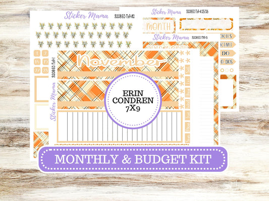 ERIN CONDREN Monthly Kit-3208 || 7X9 || Fall Fields - 7x9 ec November Monthly Kit - November Monthly Planner Kits -  Monthly Pages