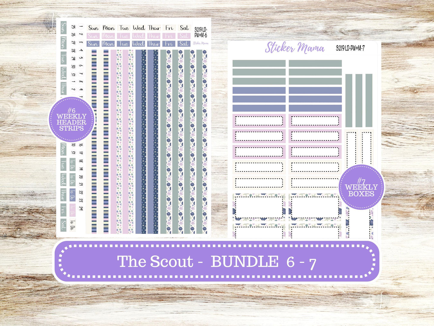 Laurel Denise Large Scout Planner Sticker Kit | Portrait Weekly + Monthly | August Blossom Breeze 3219 | 5-26