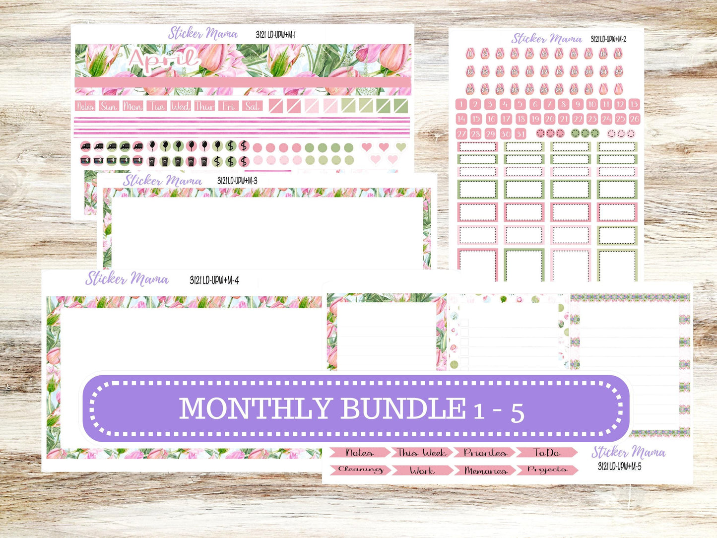 LD POP-UP Week+Month Planner Kit #3121 || The Jo || April Easter Petals || Laurel Denise Kit || Laurel Denise Stickers || 12-25