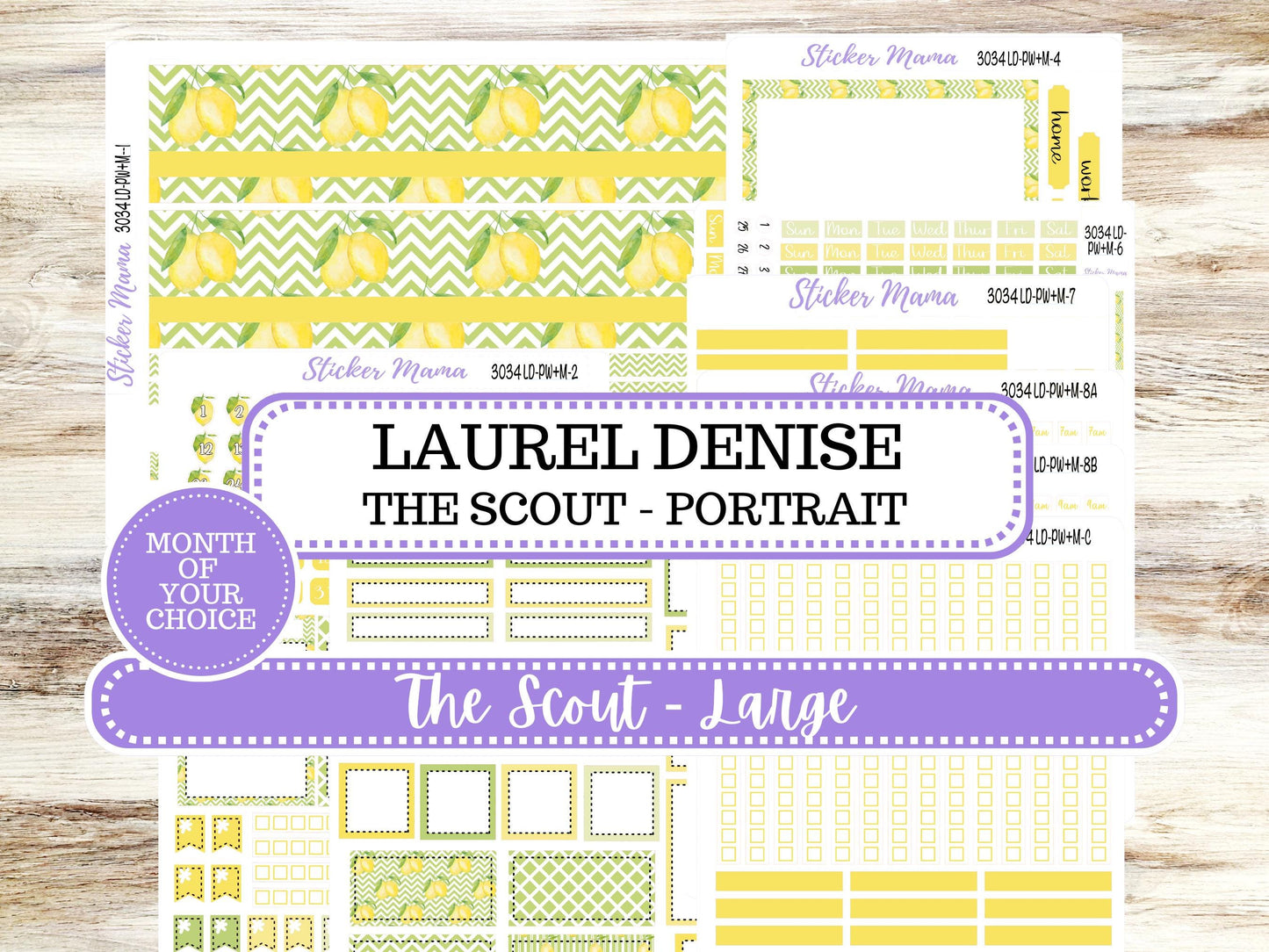 LD Large "The Scout" || PORTRAIT Weekly + Monthly Planner Kit #3034 || Fresh Squeeze || Laurel Denise Kit Portrait  || 11-25