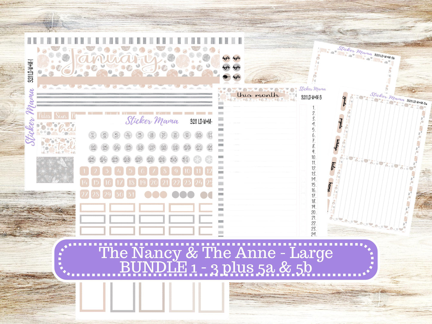 LD “The Nancy & Anne” Large || Week + Month PLANNER Monthly Kit #3211 || Laurel Denise Horizontal Vertical Kit || January || 10-25