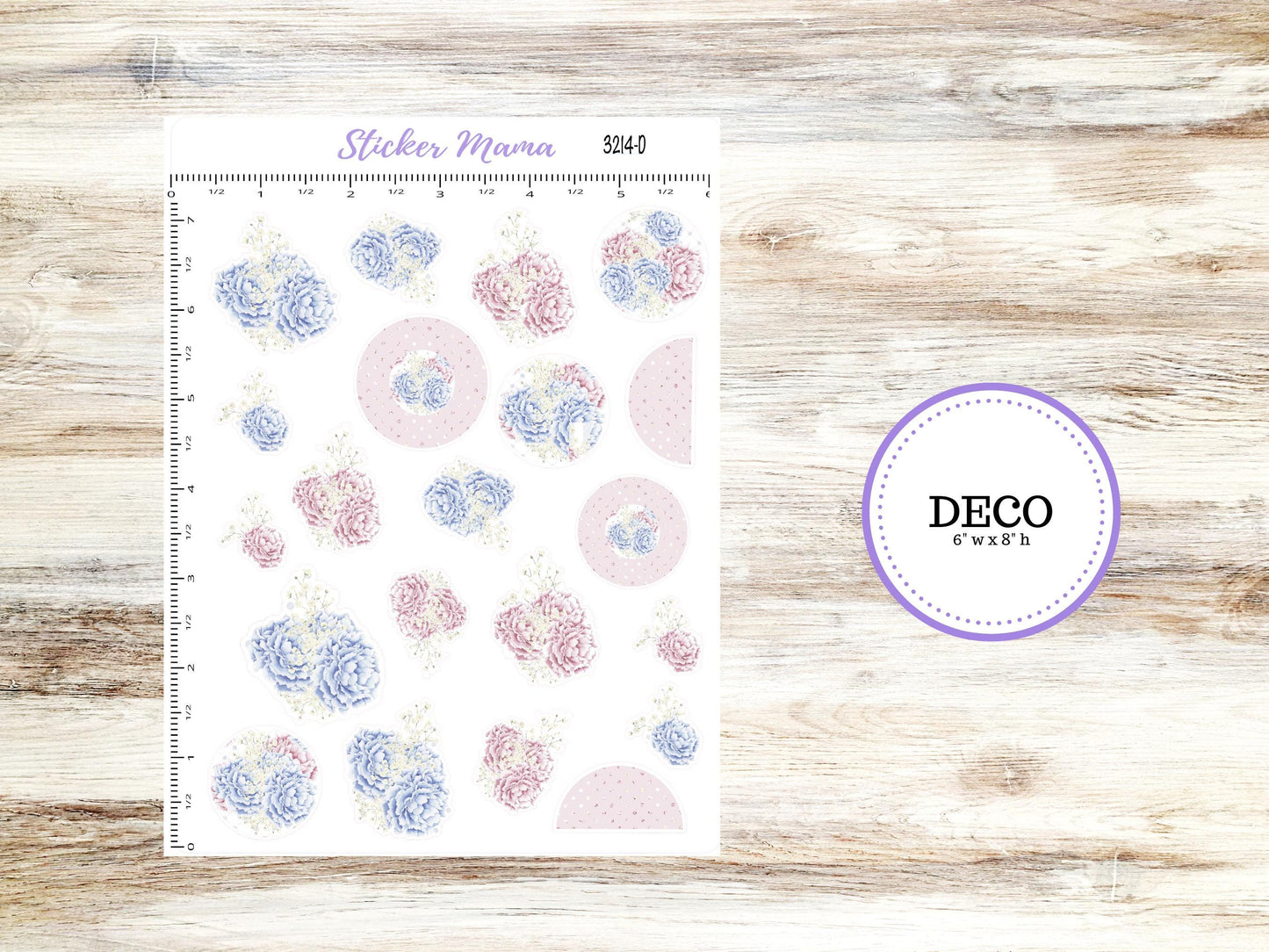 DECO-3214 || Peony Palace Deco || PLANNER STICKERS || Planner Deco Stickers || April Deco