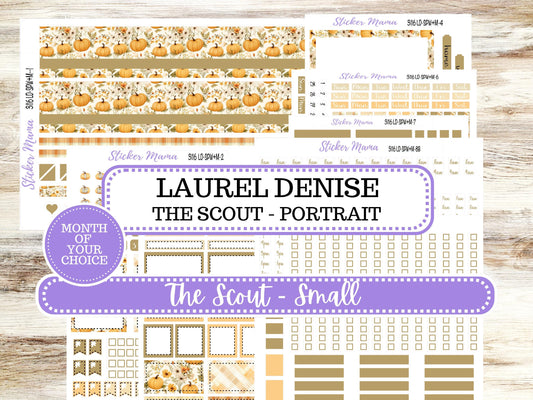 Laurel Denise Small Scout Planner Sticker Kit | Portrait Weekly + Monthly | Choose your month | Fall 3116 Pumpkin Spice | 7-26