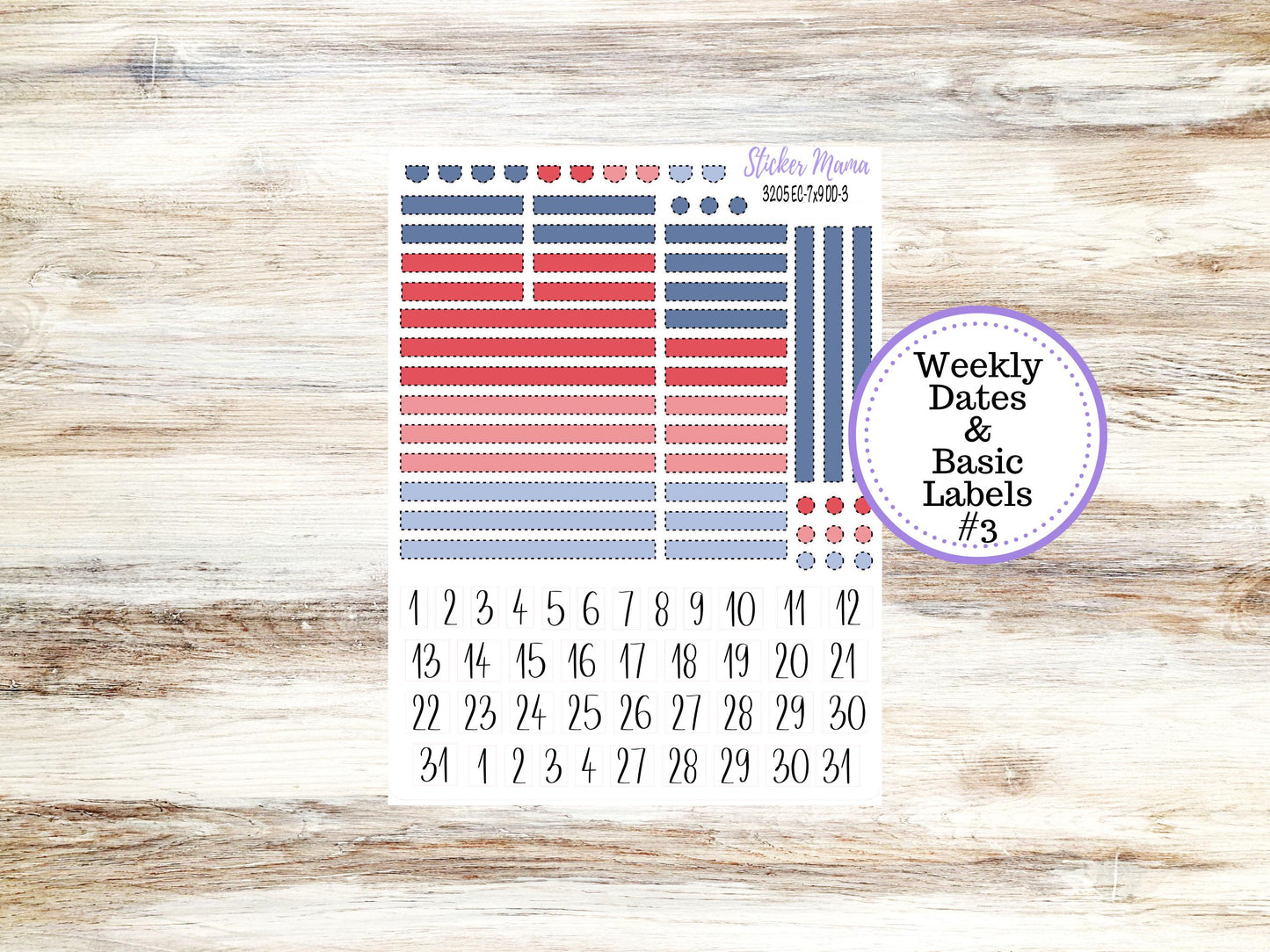 Erin Condren Daily Duo Planner Sticker Kit | 3205 Patriotic Festivities