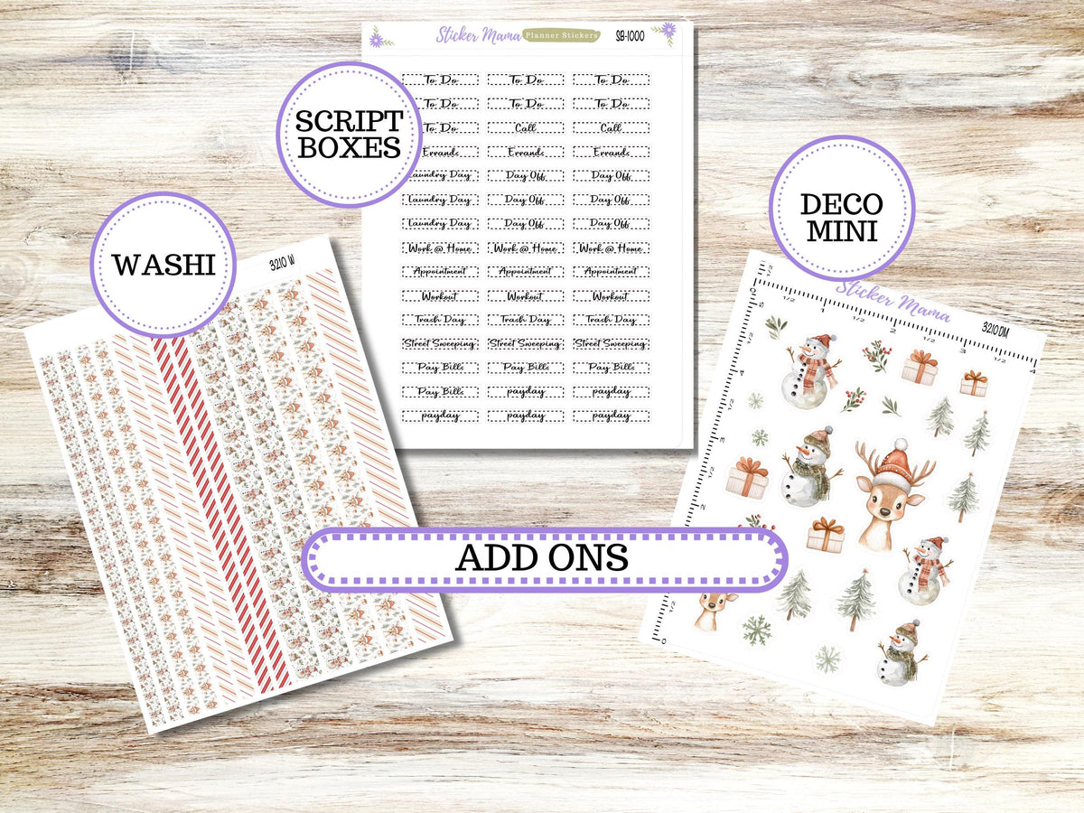 Laurel Denise Large Rose Planner Sticker Kit 3210 | December Frosty Friends | 9-26