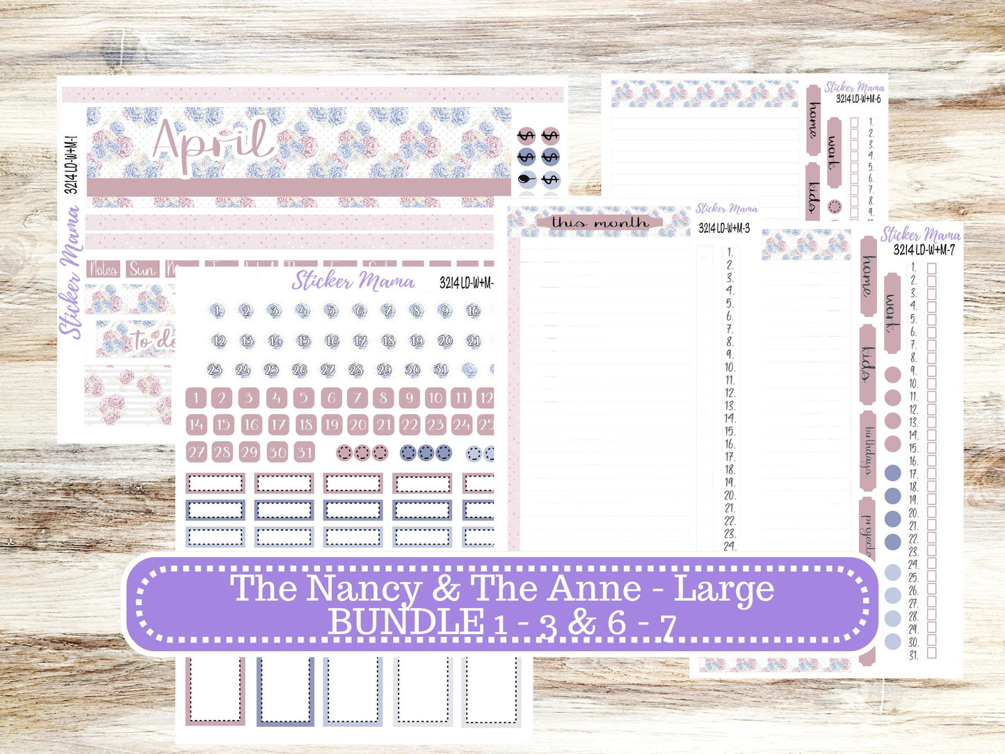 LD “The Nancy & Anne” Large || Week + Month PLANNER Monthly Kit #3214 Peony Palace || Horizontal Vertical Kit || 12-25