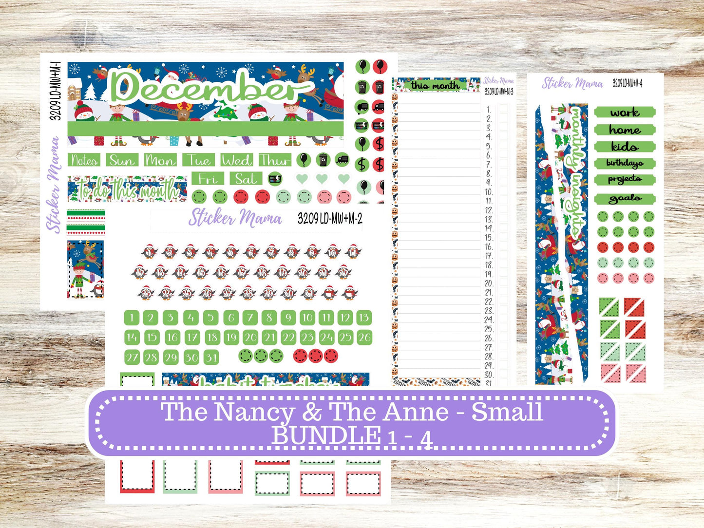 LD SMALL "The Anne" & "The Nancy" || MINI Week + Month Planner Kit #3209 || Laurel Denise Horizontal Vertical || Jolly Pines || 9-25