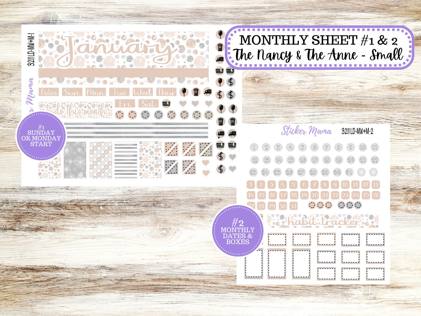LD SMALL "The Anne" & "The Nancy" || MINI Week + Month Planner Kit #3211 || Laurel Denise Horizontal Vertical || Pastel Wonderland || 10-25