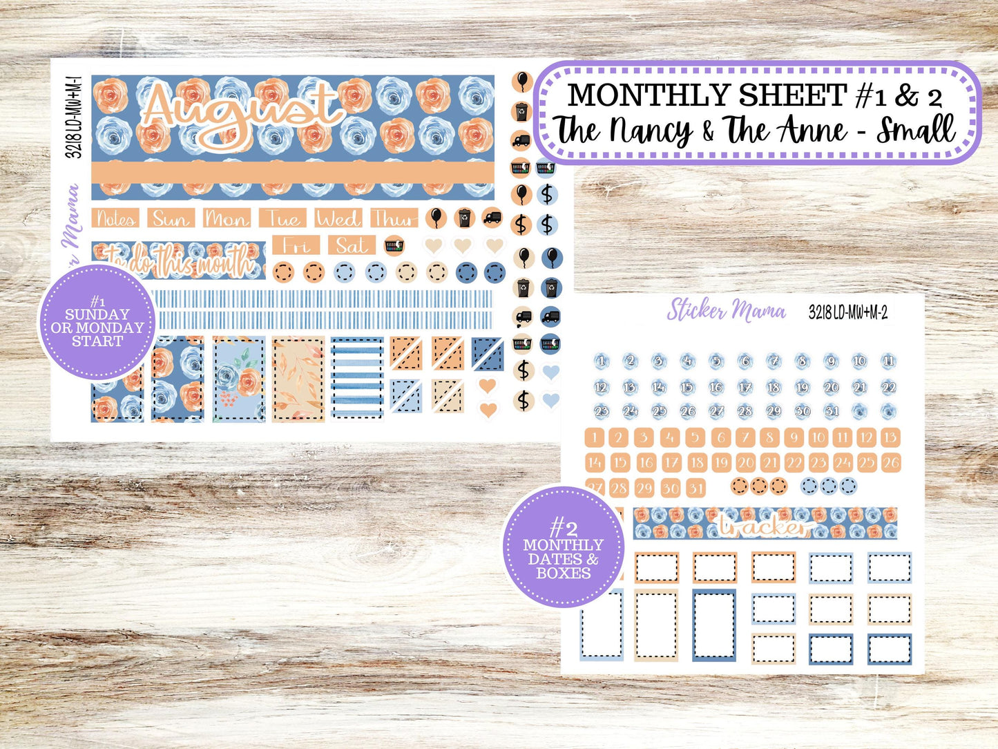 Laurel Denise Small Anne and Nancy Planner Sticker Kit | August 3218 Blossom Breeze | 5-26